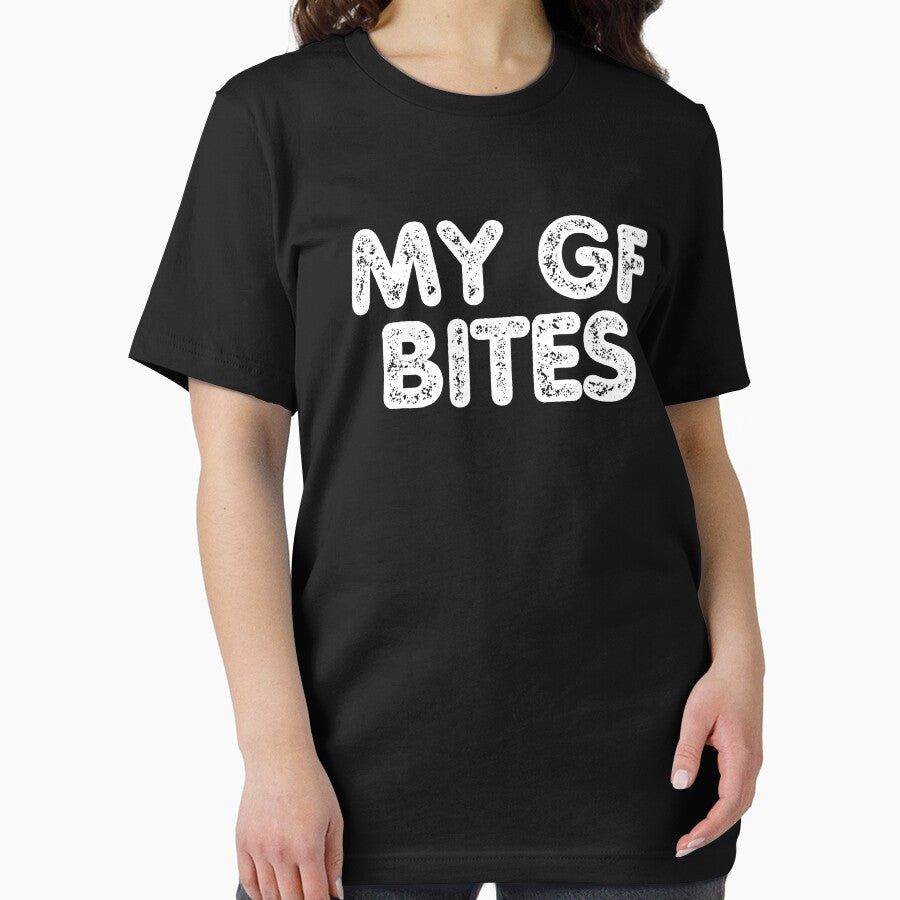 My GF Bites, Funny My Girlfriend Gag for Boyfriend by FarmOfCuties