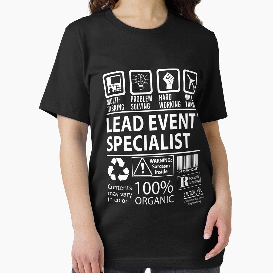 Lead Event Specialist T Shirt - MultiTasking Certified Job Gift Item Tee by andahanson