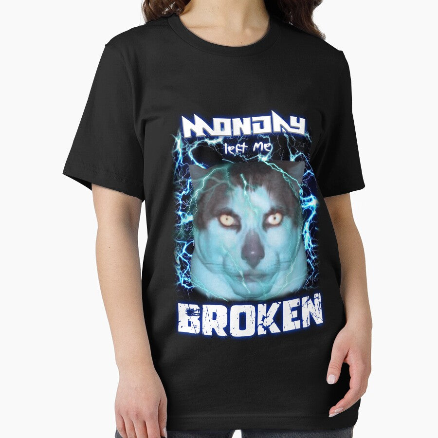 MONDAY LEFT ME BROKEN CAT by giafontem Unisex , , , Long Sleeve Tee