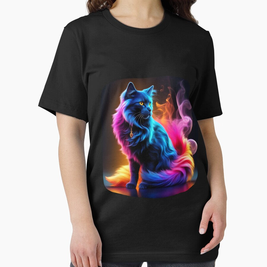 Noble cat with colorful smoke effect - Smoky Cat by Toms Tee