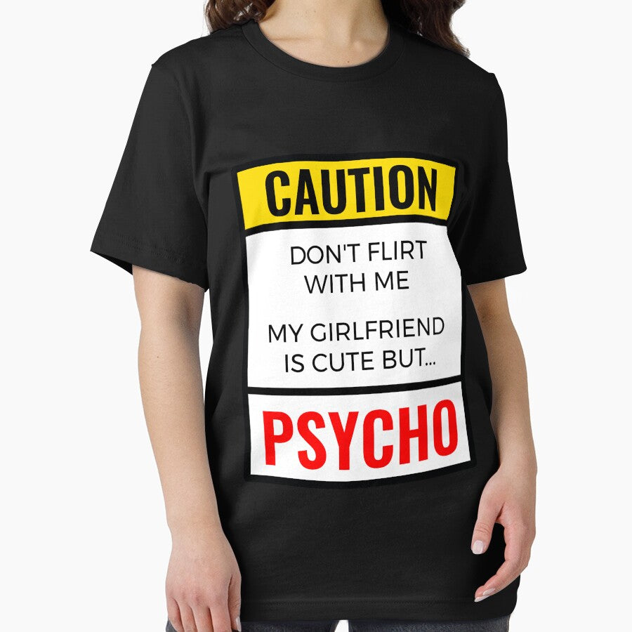 Funny Gift For Boyfriend - Caution Don't Flirt With Me My Girlfriend Is Cute But Psycho - Boyfriend Gift - Phones Cases And Other Gift by MemWear