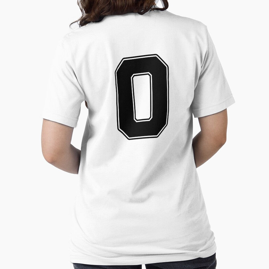 Jersey Number 0 / Player Shirt Number Zero (Black with Black Outline) by STUDIO-72