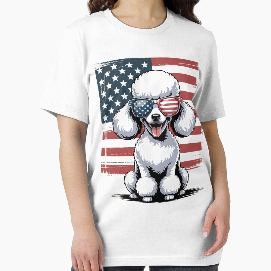 Patriotic Standard Poodle Dog Lover USA Flag 4th Of July by petrichorsworld
