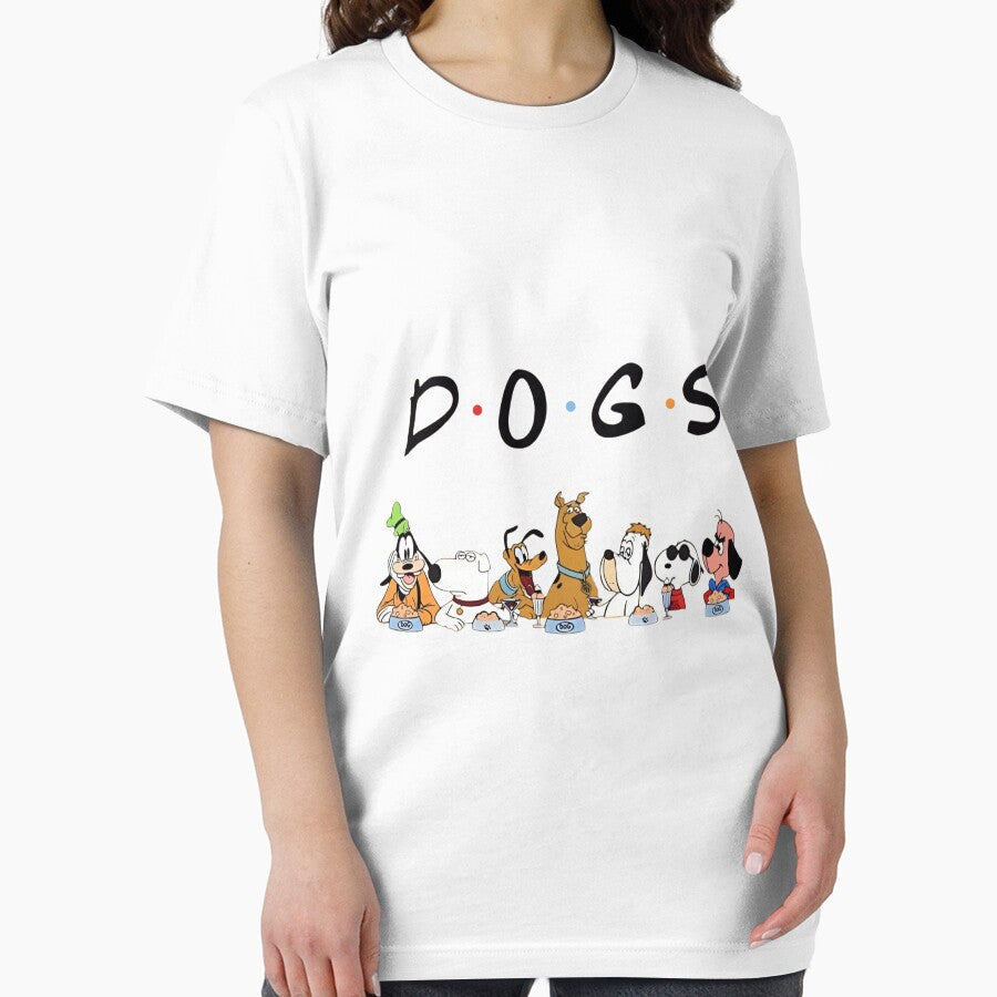 Famous Cartoon Dogs Friends Parody Coffee Shop by rafaelvargas18 Unisex , , , Long Sleeve Tee
