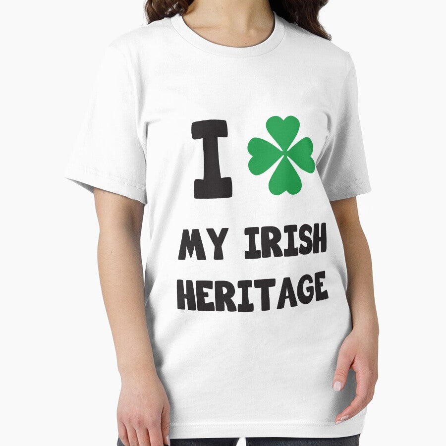 Cute I love My Irish Heritage Shamrock Four Leaf Clover Print by allsortsmarket