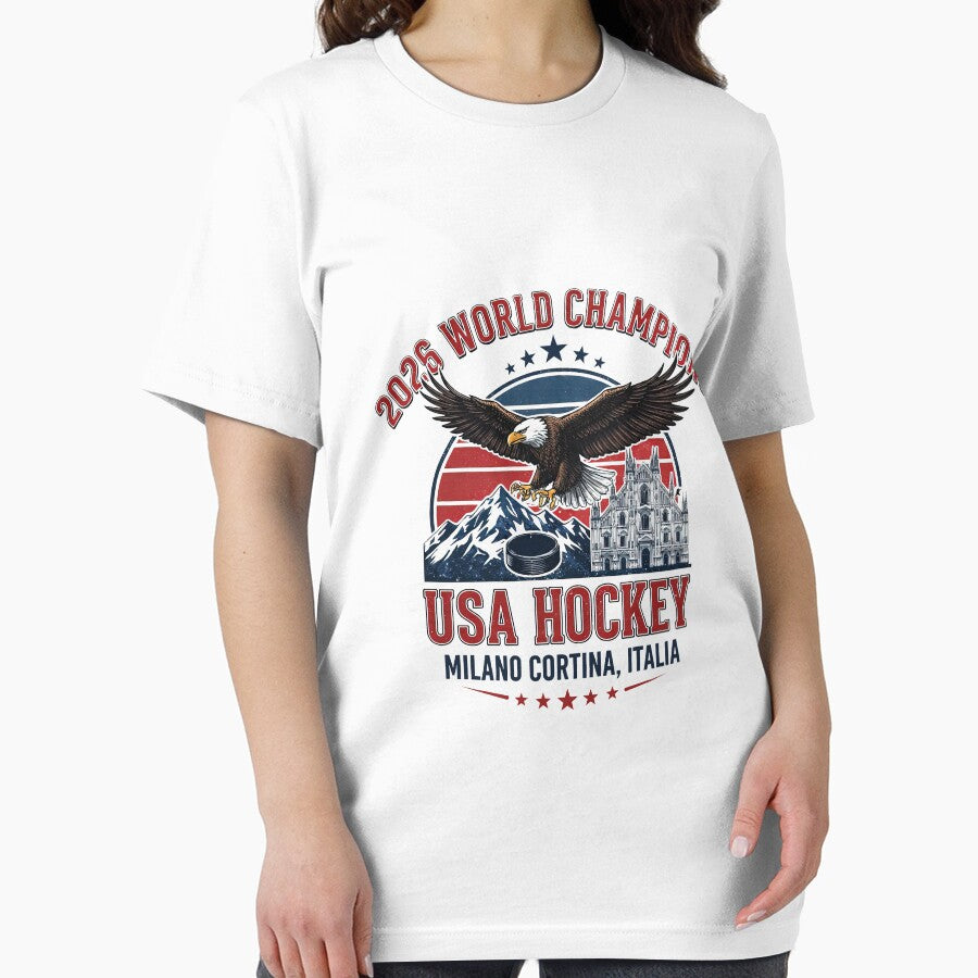 USA Hockey 2026 World Champs Milano Cortina Italia Vintage Retro by HeatherCWolf