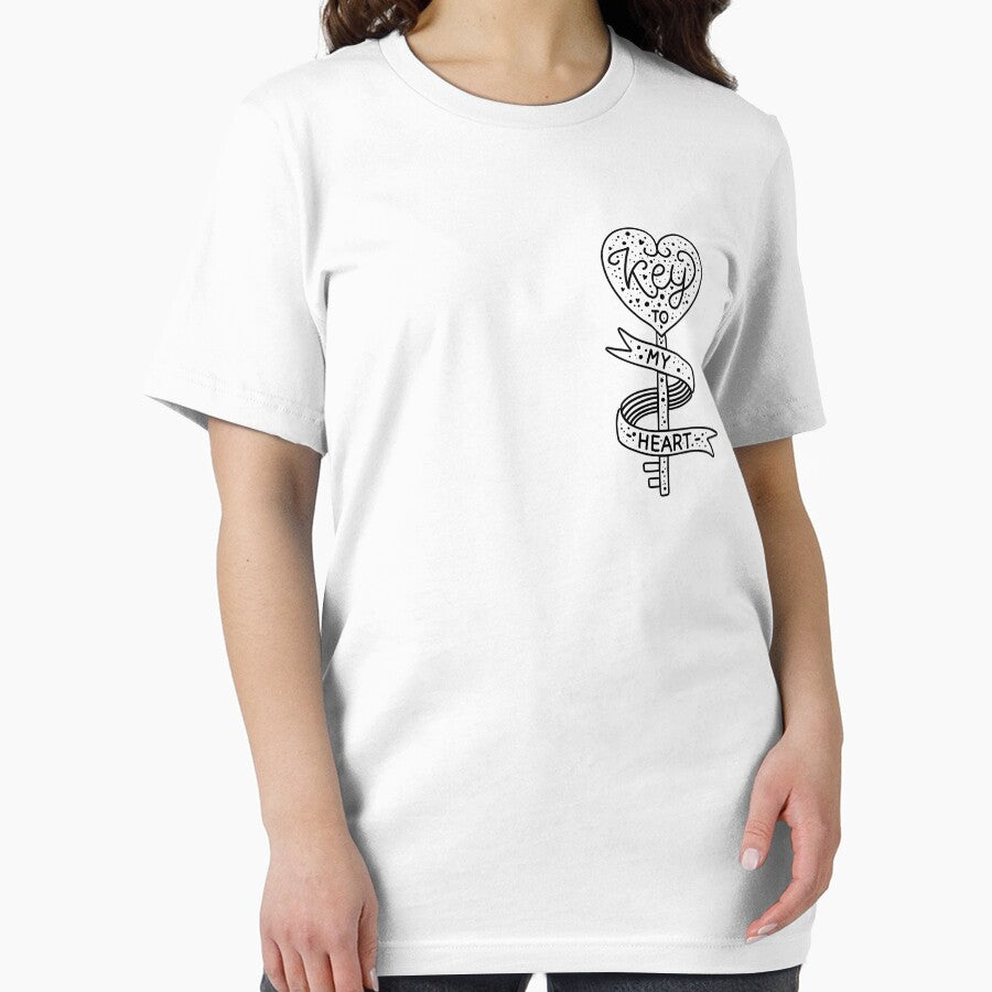 key to my heart is your smile. loving quote. romantic quote tees. gift for girlfriend and boyfriend. by haideralibhai