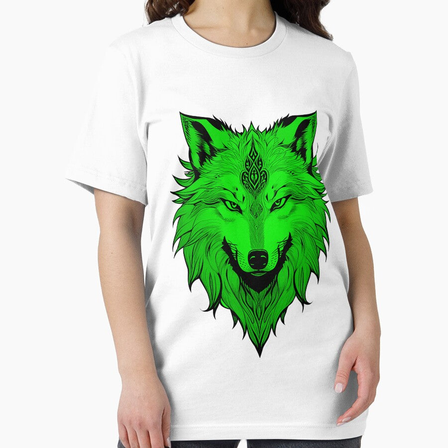 Illustration of a Green Wolf in Vector Style by NordicBadger