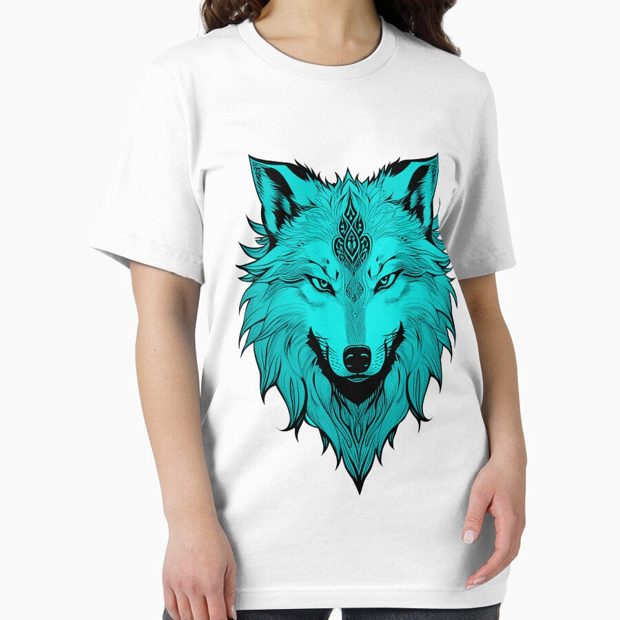 Illustration of a Light Blue Wolf in Vector Style by NordicBadger