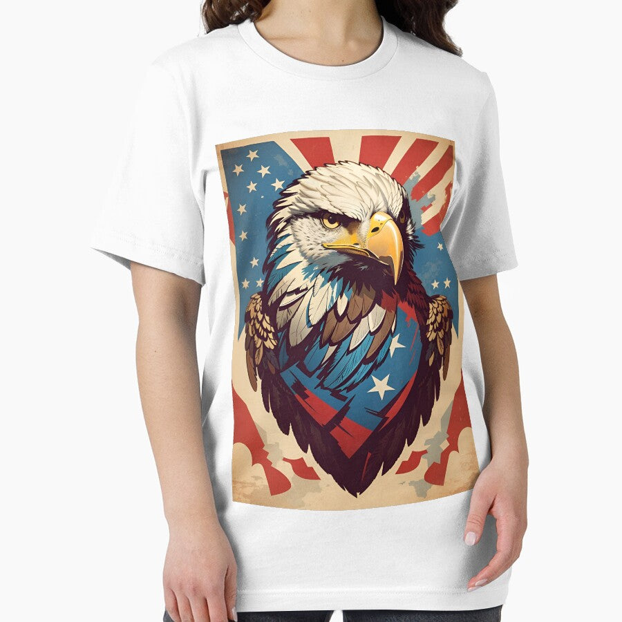 Vintage Patriot's Soar - Retro Patriotic Eagle Art by pizzaboyin