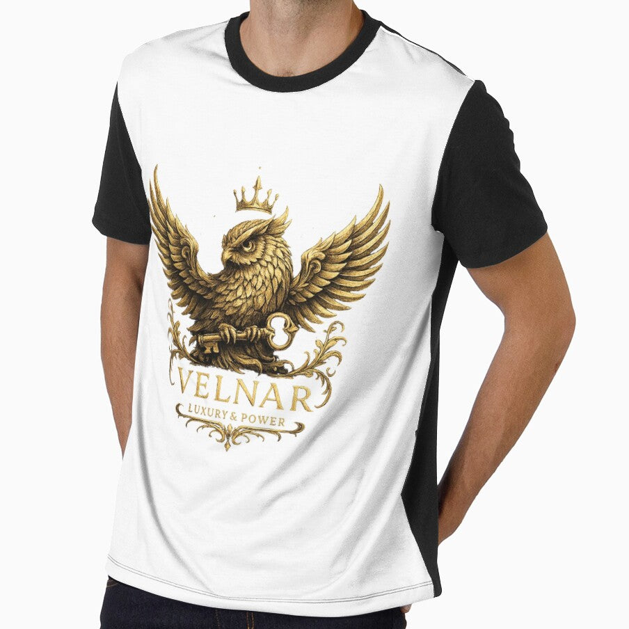 VELNAR Golden Owl Luxury Graphic Tee by Ikkipass Enterprises