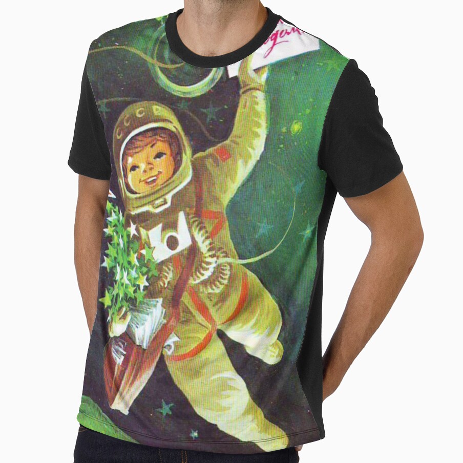 Vintage Christmas astronaut by MontekkiArt
