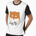 Shiba Inu Dog with Hug Me Love Quotes - funny quotes, funny dog by Delandor