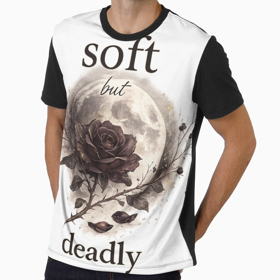 Soft But Deadly Dark Rose Gift for Her Women Dark Feminine Empowerment Shirt by DreamelleStudio