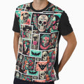 Gothic Sugar Skulls and Cats in Festive Collage by BriSher