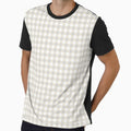 Beige and White Gingham Checkered Pattern for Decor by BriSher