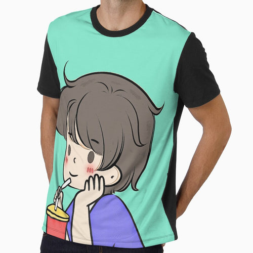 2 - Drinking Cola Boy, cute cartoon COUPLES DESIGN for children, for family, for brother and sister or for best friends. by 2AcesDesign