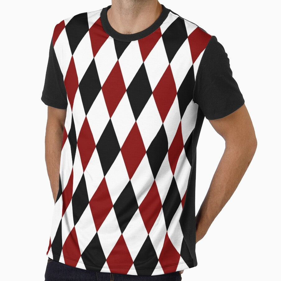 Black White Red Harlequin by starrylite
