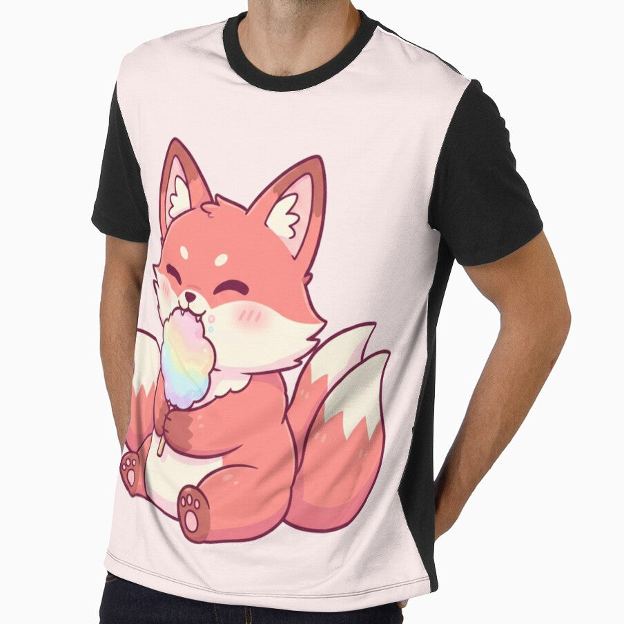 Kawaii Kitsune Fox Eating Cotton Candy by SakuraVibes