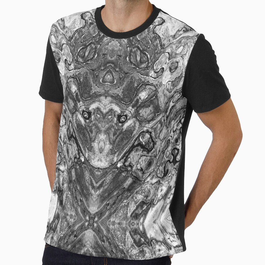 Reflection with alien in black and white by Psilographics