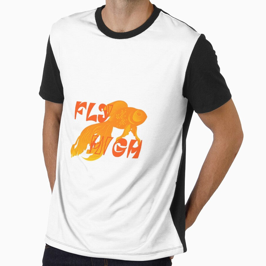 Fly High Goldfish Illustration by Stan The Goldfish