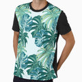 Green and Blue Tropical Leaves Pattern by Jaydee001