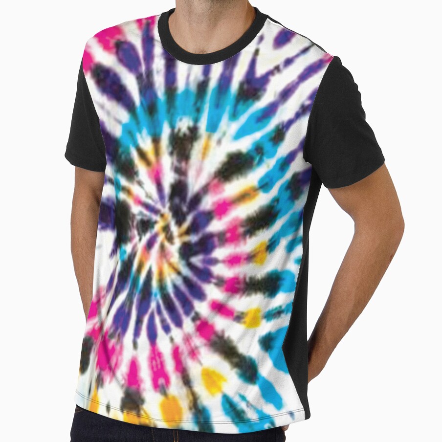 Black, White, Purple, Yellow, Pink, Cyan Spiral - Tie Dye by StarsForgers