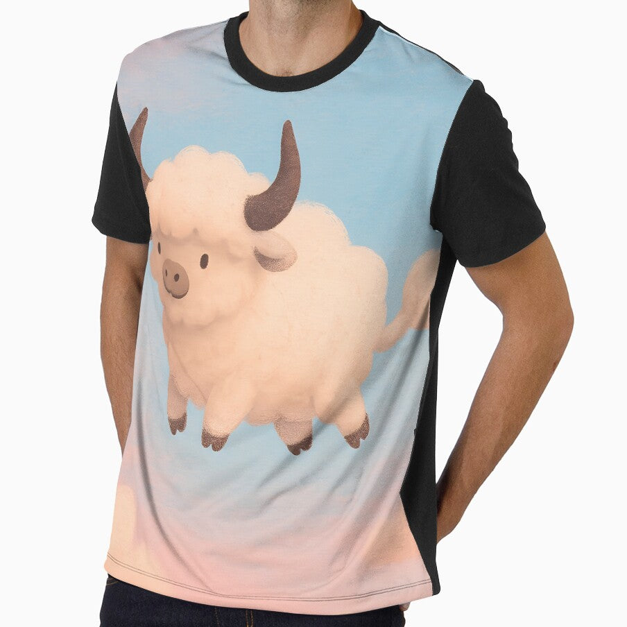 Fluffy Yak Flying Through Cotton Candy Clouds by SassyArtistry