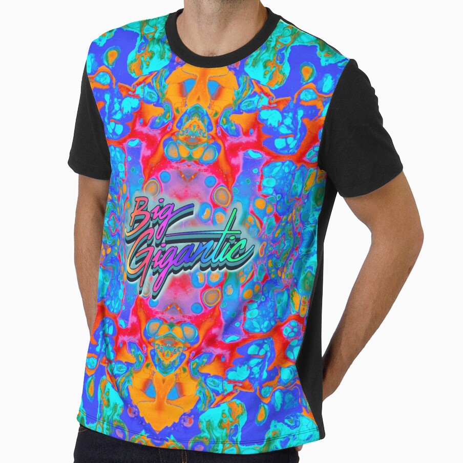 Big Gigantic Psychedelic Neon Tie Dye Festival Fan Art by FestDrip