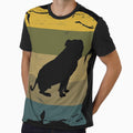 American Bulldog Distressed Vintage Retro Silhouette by DoggyStyles