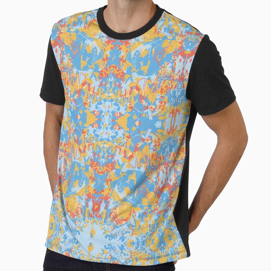 Abstract Yellow Blue Exclusive Pattern by LIRAZ ZIV