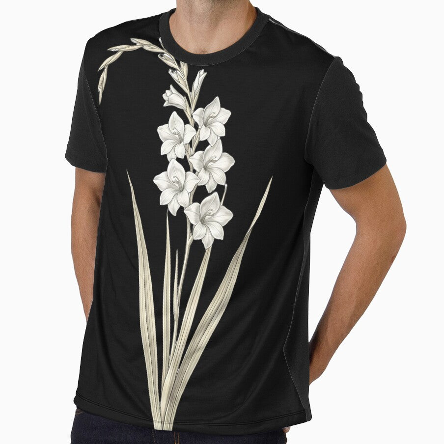 Vintage White Gladiolus - Elegant Botanical Sword Lily Art Png by Atlasoloji