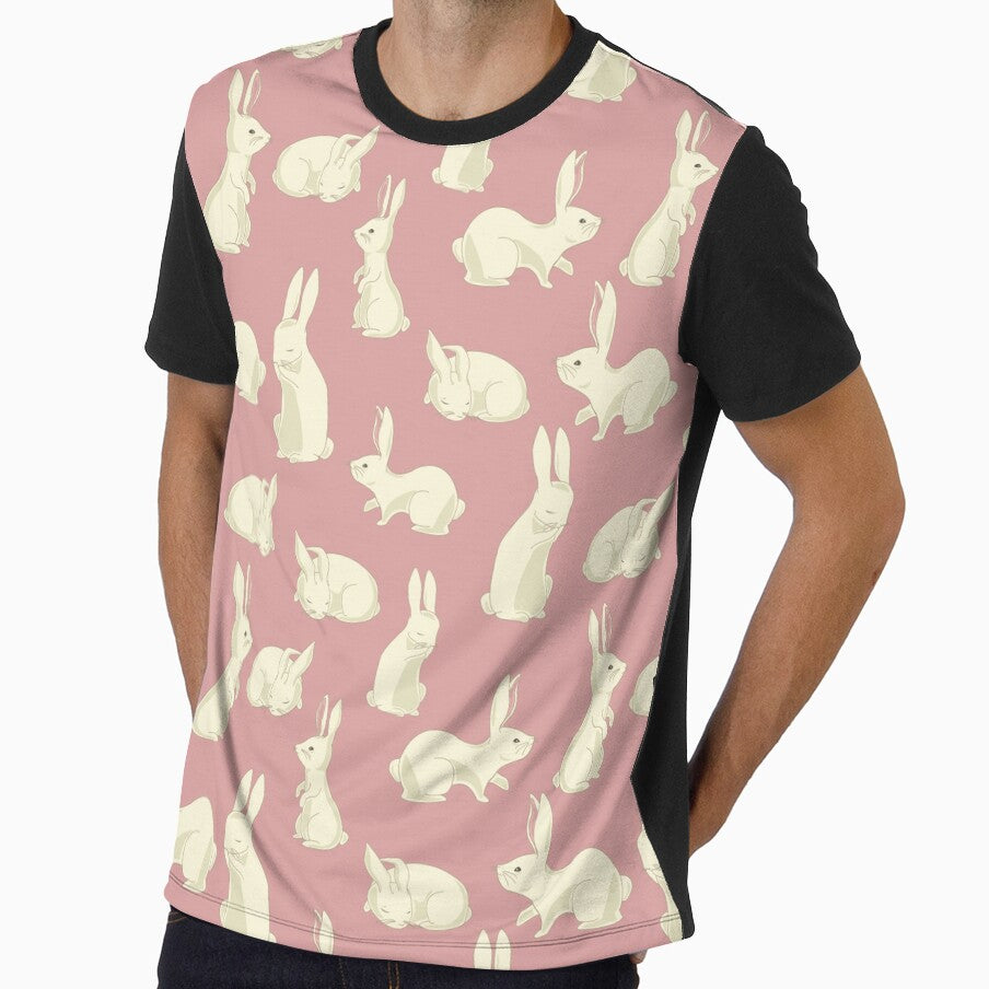 Soft Bunny Pattern Muted Pink by cherishakayart