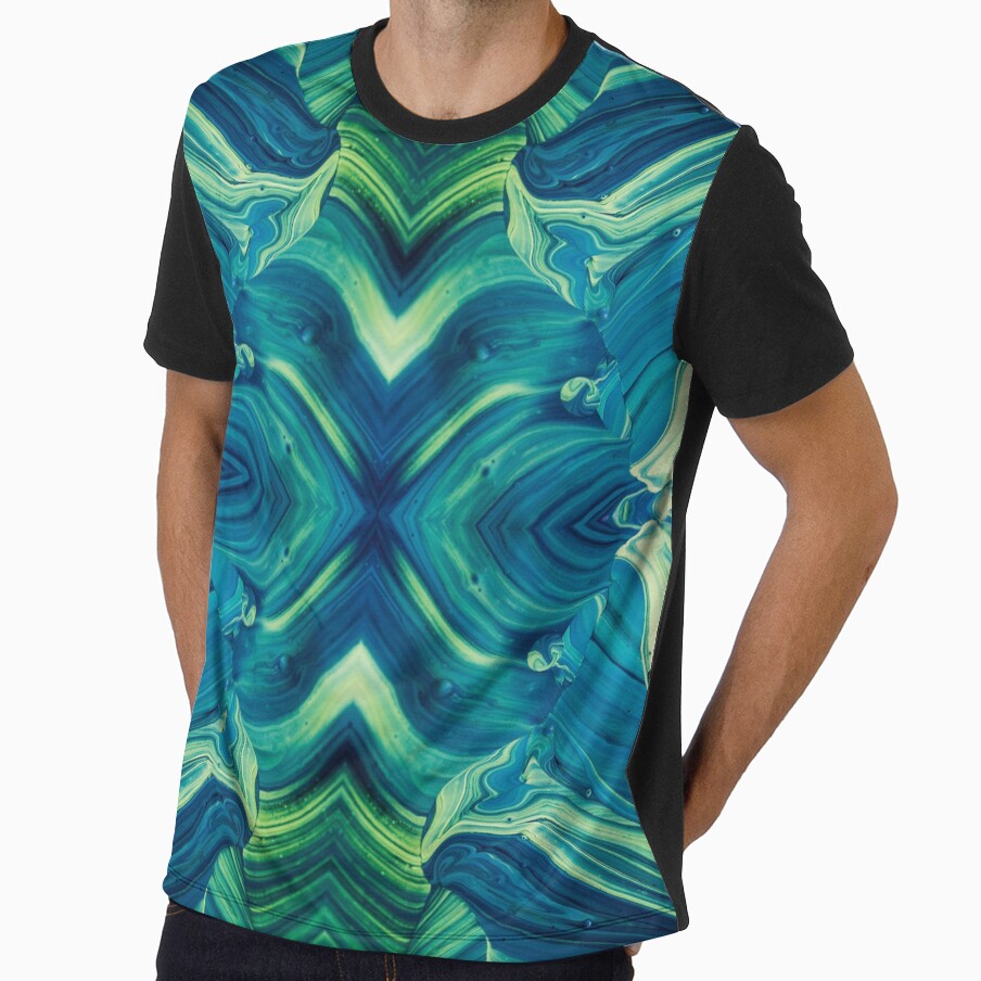 Symmetrical play of colors in blue-green 2.0 by Psilographics