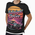 Midnight Drive – Retro Synthwave Muscle Car Neon Sunset Aesthetic by Hansonq