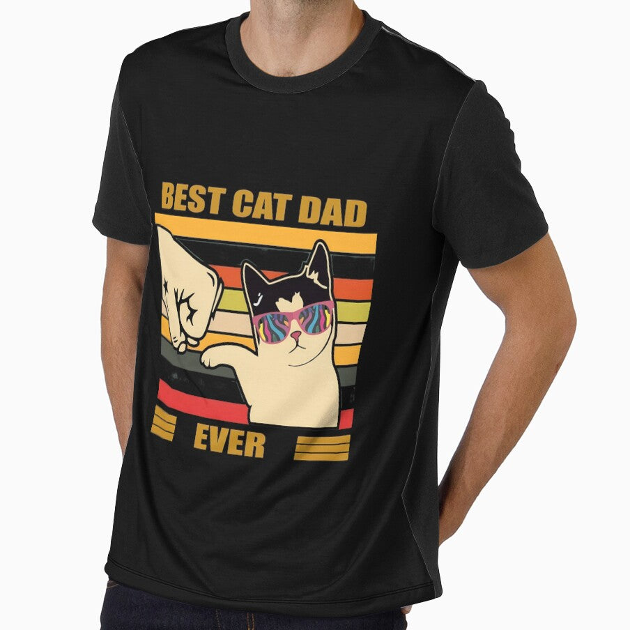 Best cat dad ever vintage by Dmo3HarkoArt