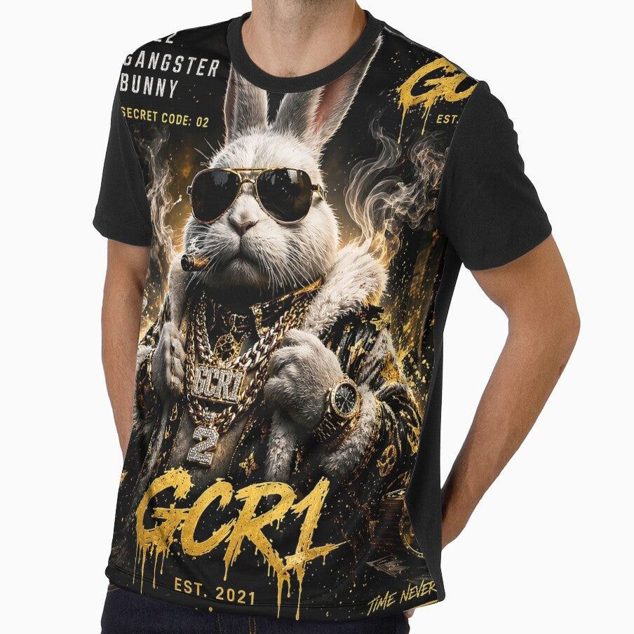 Gangster Bunny – Luxury Black Gold Streetwear Rabbit Graphic by GCR1