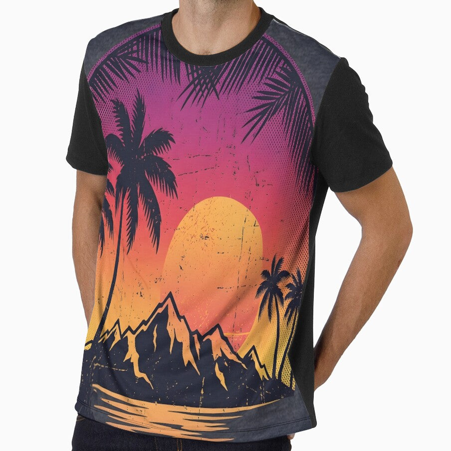 Retro Vintage Sunset Palm Trees 80s Aesthetic Nostalgic Summer Beach Design by Jayara [Born To Reign]