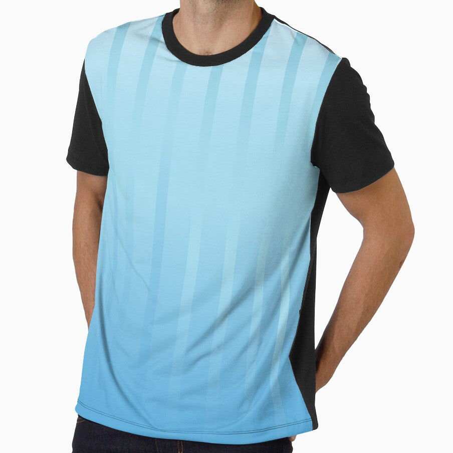 Pale blue preppy gradient striped pattern by fluffyfamcraft