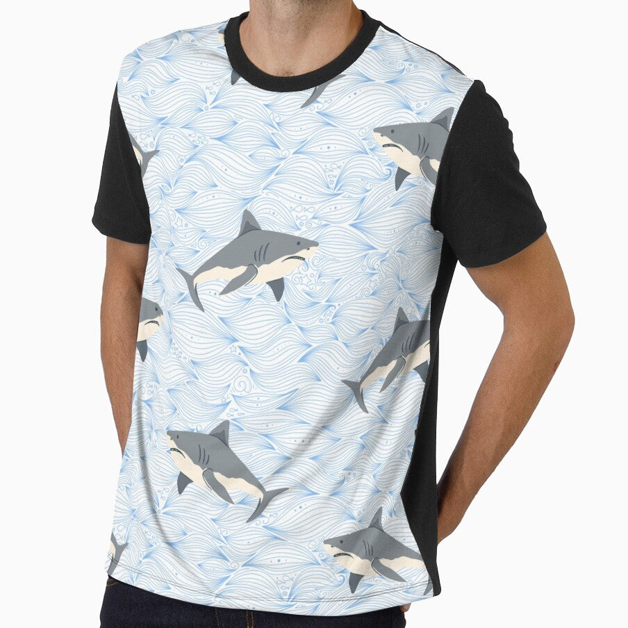 Shark Sea Waves Pattern by BettySpicer