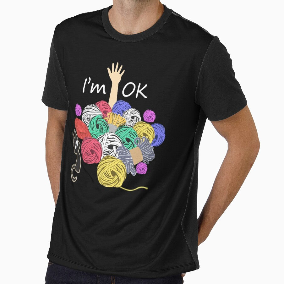 I'm Ok Yarn Knitting Crochet Funny by brandyzalesart