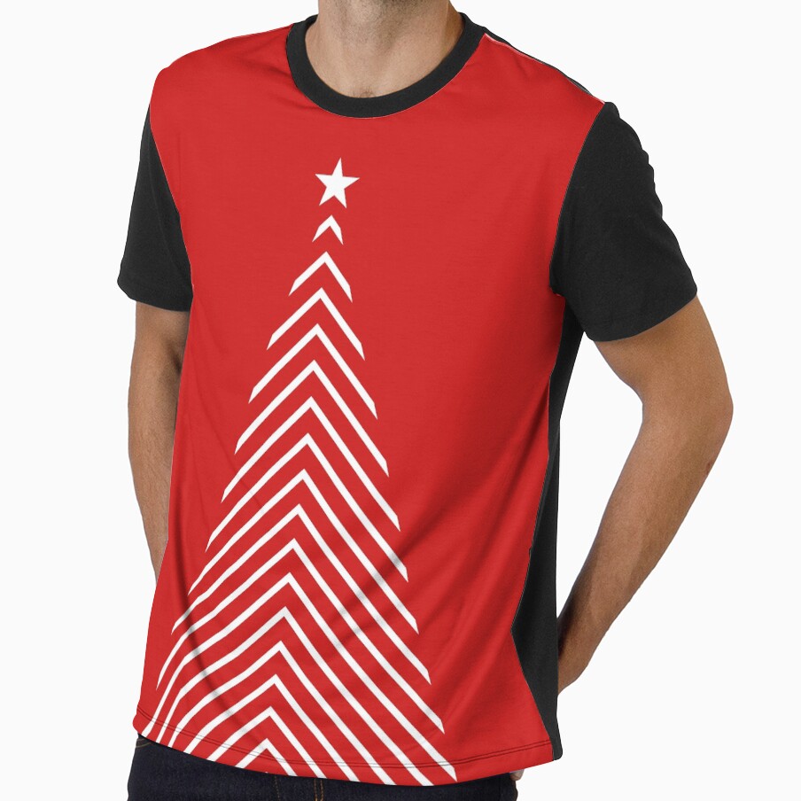 Minimal Christmas Tree - on Red by boltjesdesign
