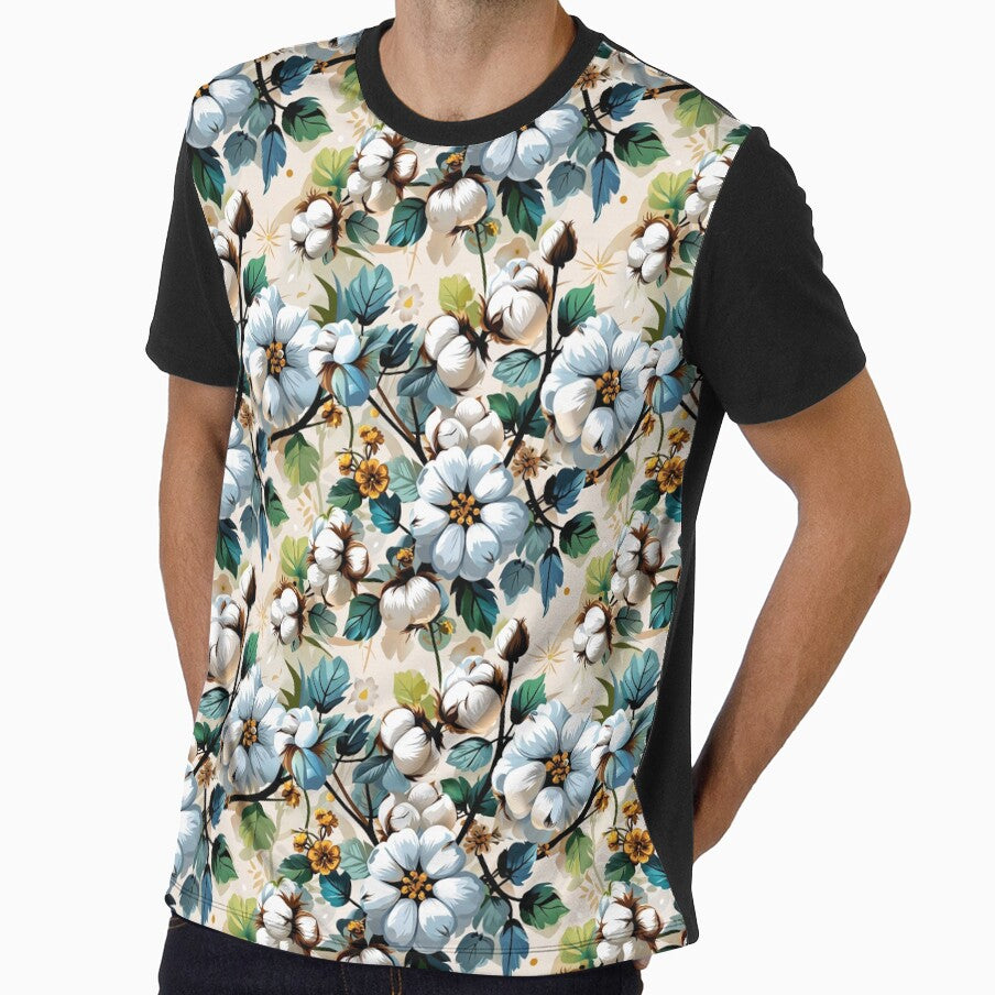 Delicate Cotton Bloom Pattern by Canvas-Whispers