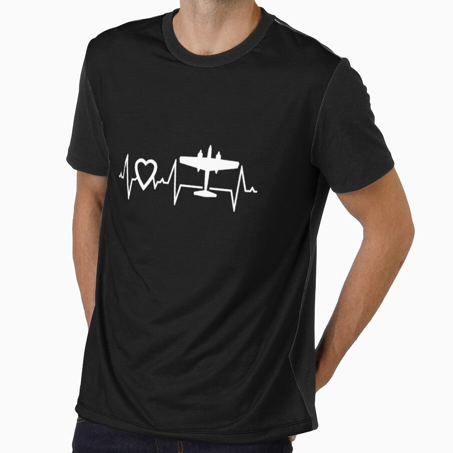 I Love Airplanes Airplane Pilot Heartbeat Flying Aviator Sweatshirt by rturuytuyt