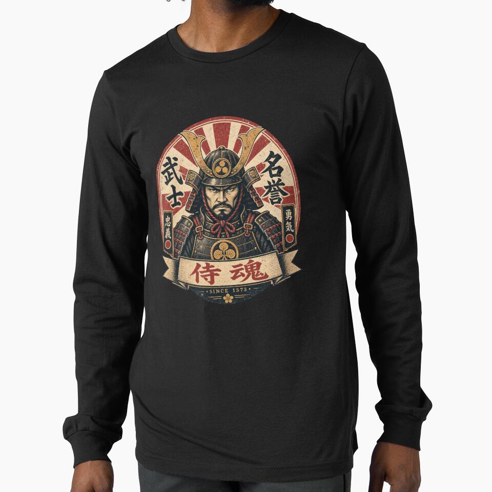 Vintage Japanese Samurai Warrior - Honor and Courage by Graphic Vibe Designs