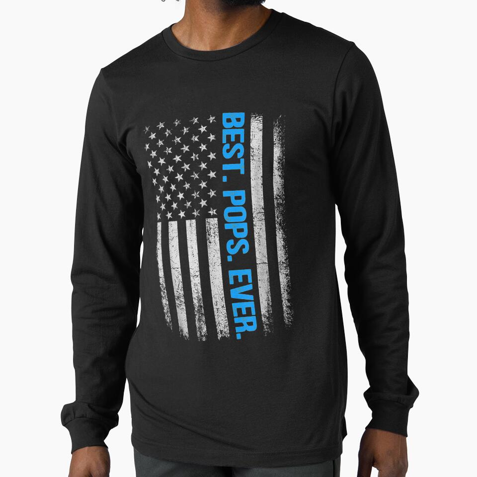 Mens Best Pops Ever American Flag Vintage Father's Day Gift by tashiav