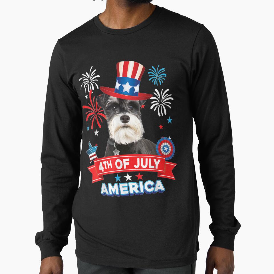 4th Of July Patriotic Day Schnauzer Dog Independence Happy by laurader