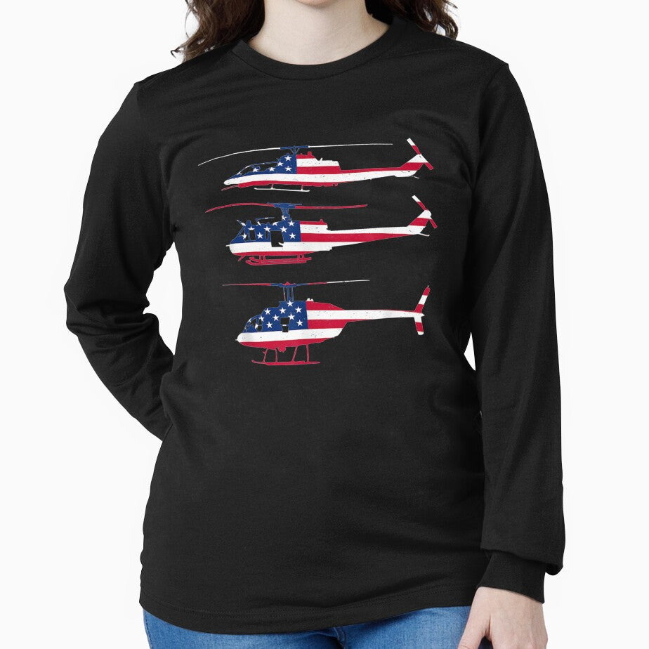 American Flag Patriotic Helicopter Aviator Pilot Combat Gift by lindafrances
