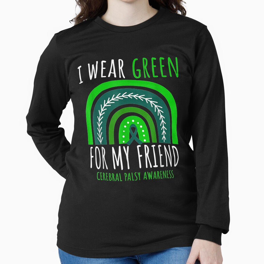 Rainbow I Wear Green For My Friend Cerebral Palsy Awareness by beatabea