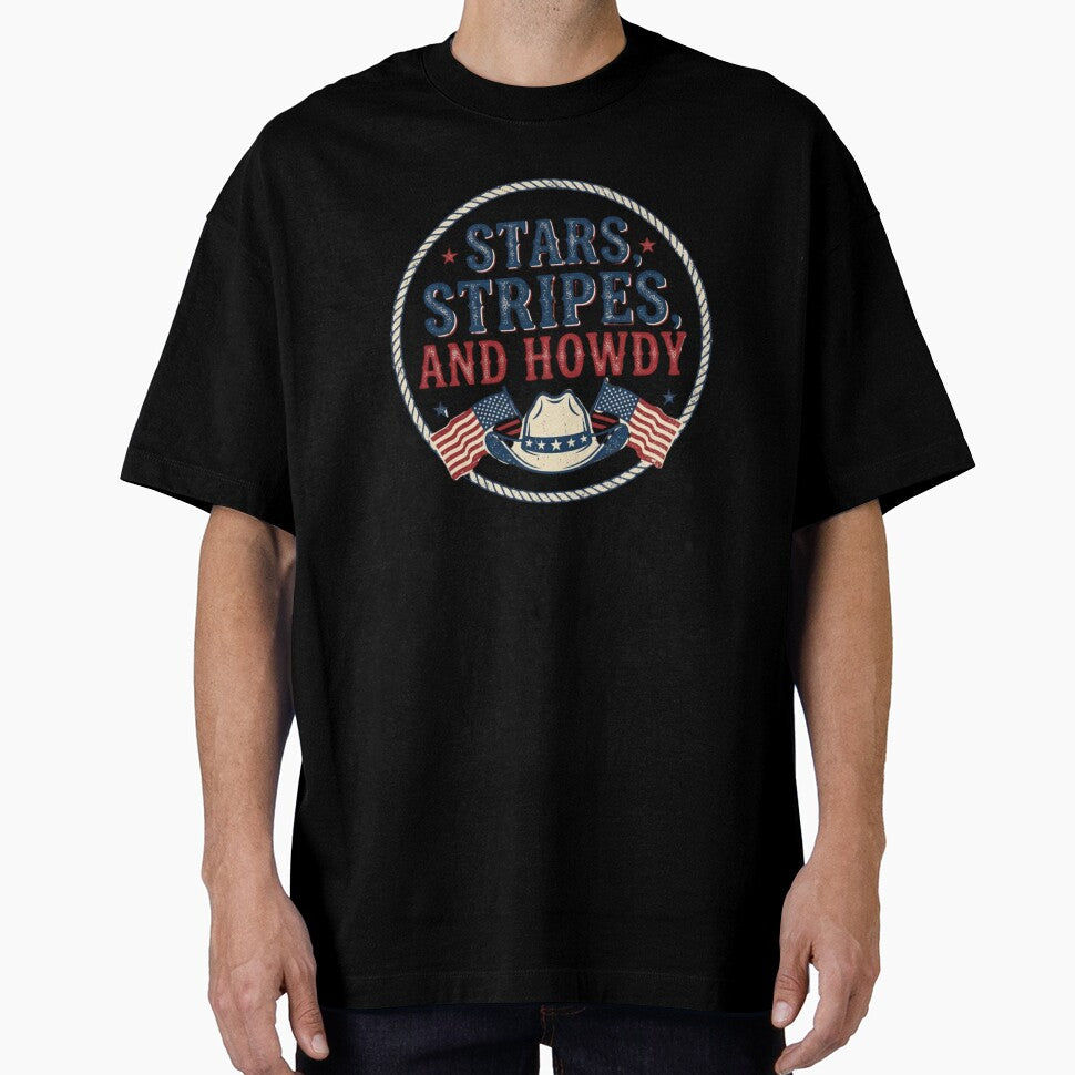 Stars Stripes Howdy | Patriotic Western Shirt | 4th of July Cowgirl by KelliesGrafix